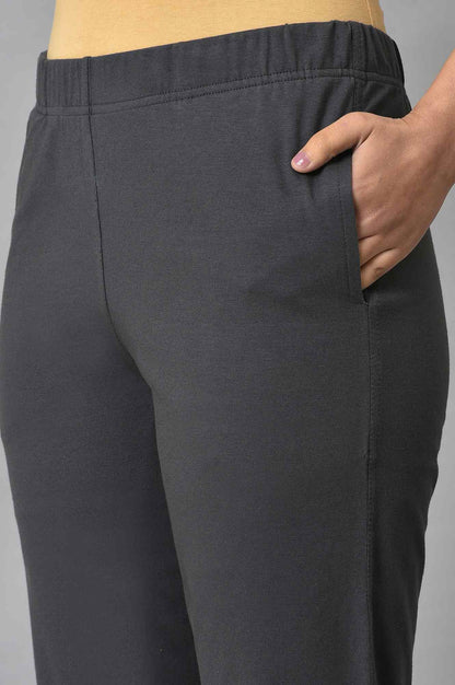 Grey Cotton Jersey Pants