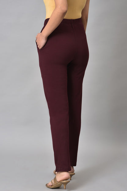 Red Cotton Jersey Pants