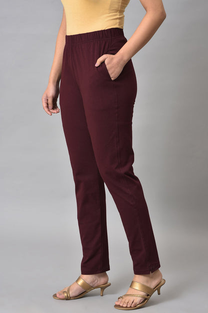 Red Cotton Jersey Pants