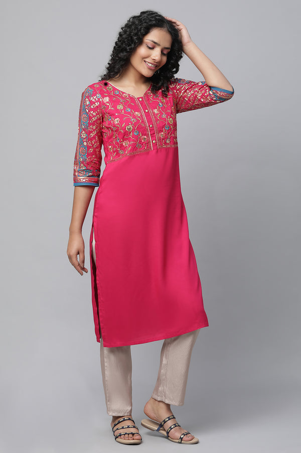 Gold Solid Straight Fit Satin Pants With Elasticated Waist