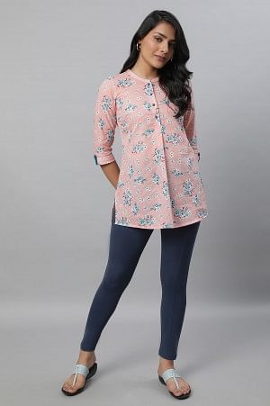 Light Blue Solid Yoga Tights