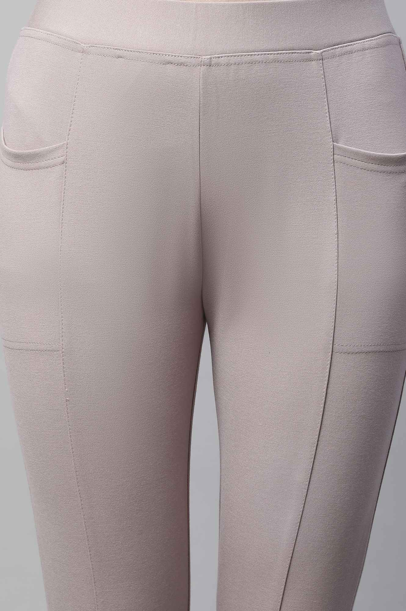 Mauve Solid Yoga Tights