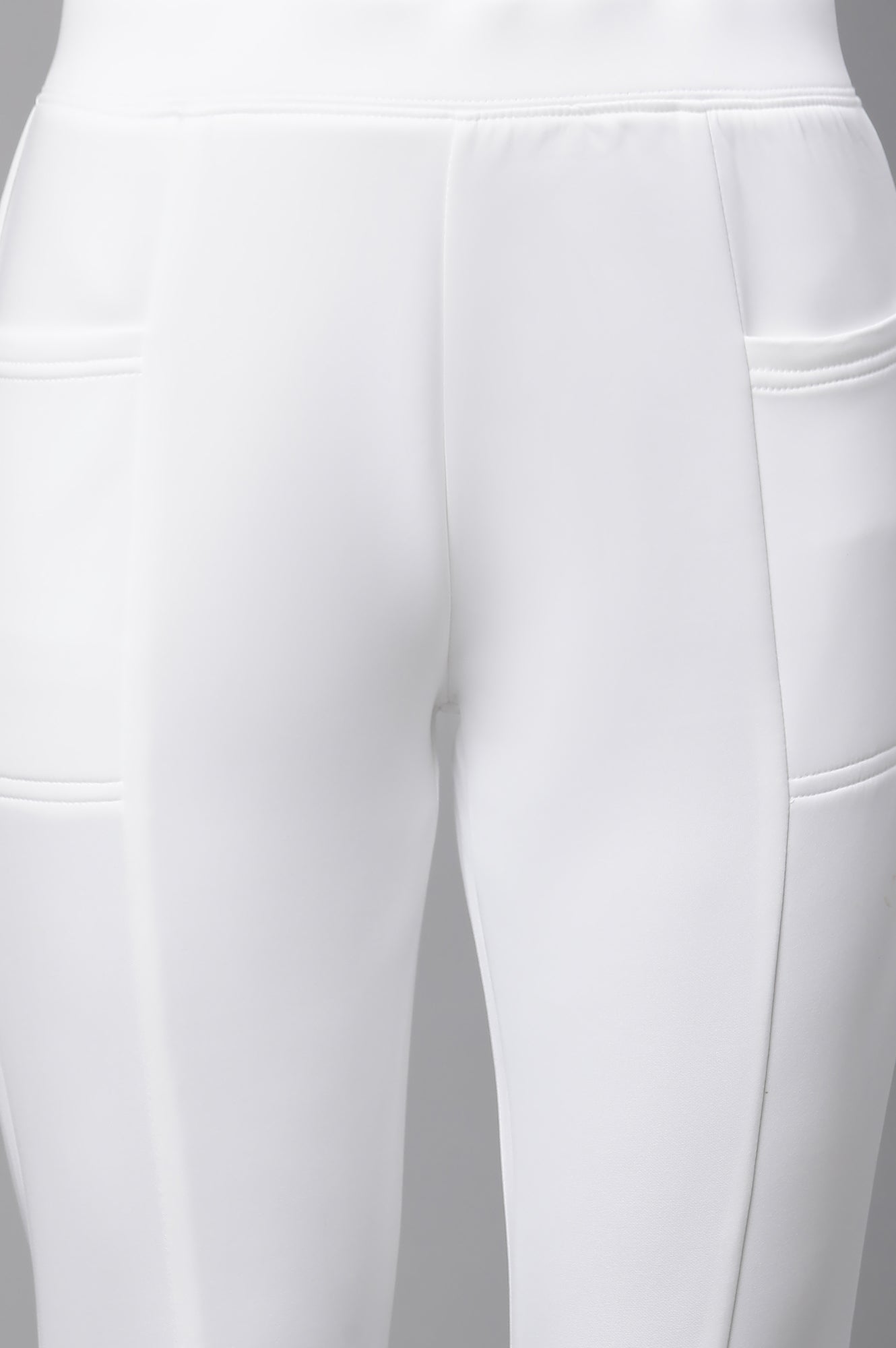 White Solid Yoga Tights