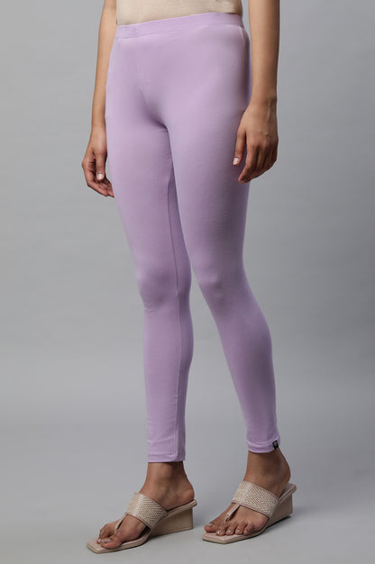 Mauve Cotton Lycra Tights