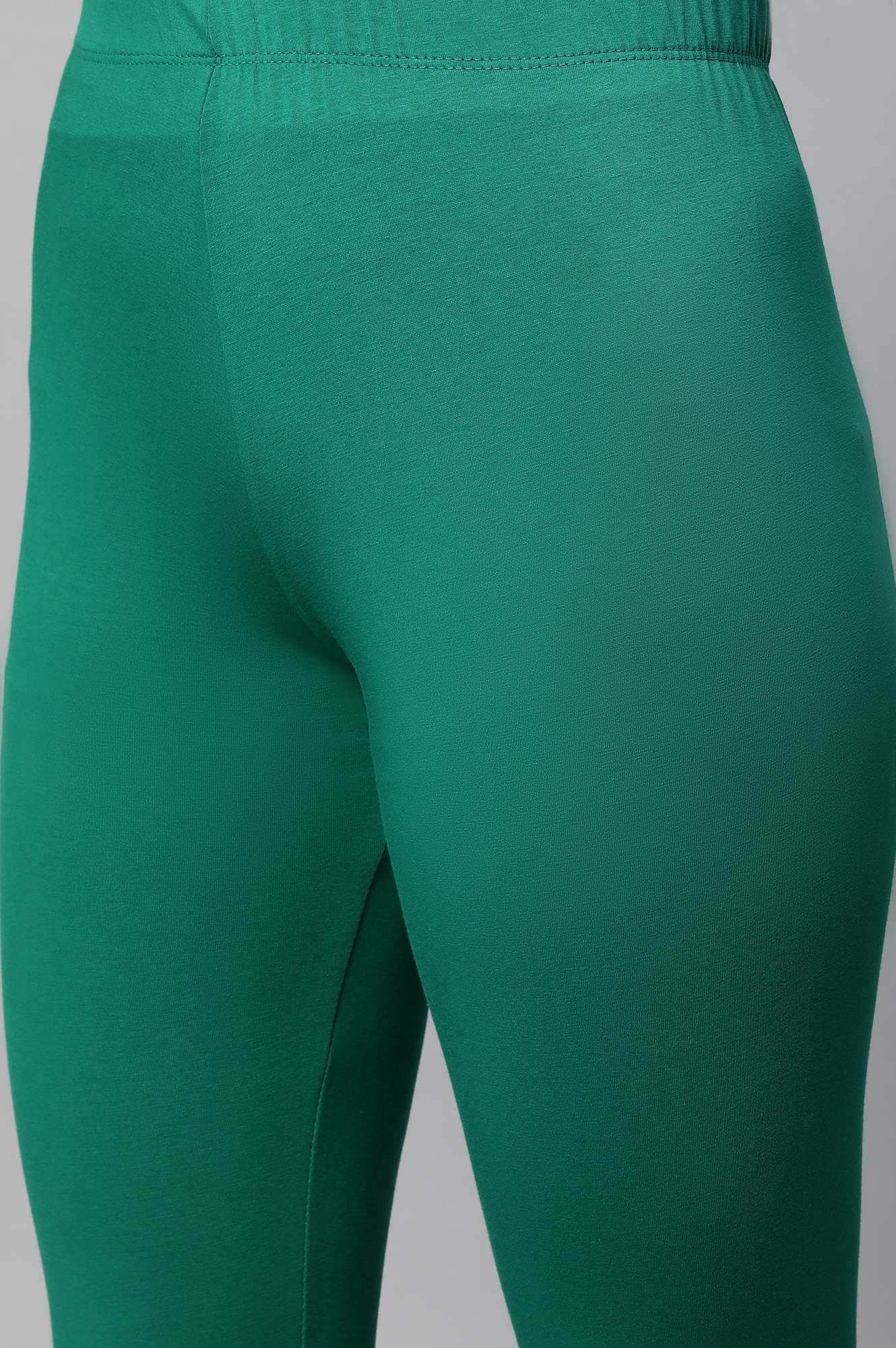 Green Cotton Lycra Tights