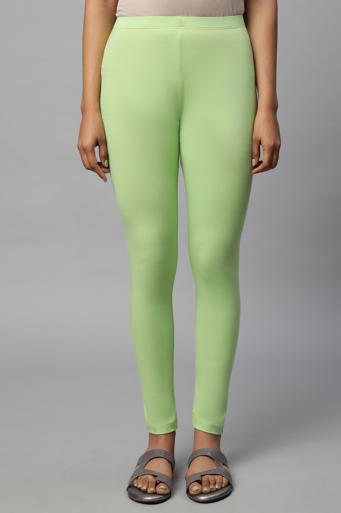 Green Cotton Lycra Tights