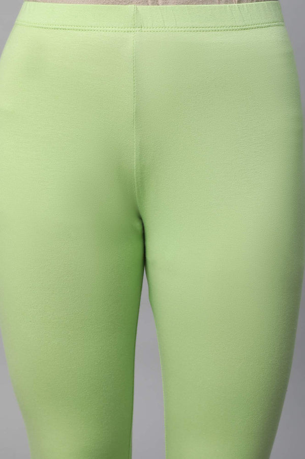 Green Cotton Lycra Tights