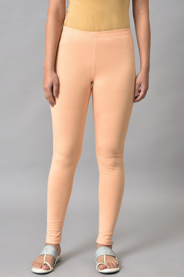 Elleven Women's Orange Cotton Lycra Tights