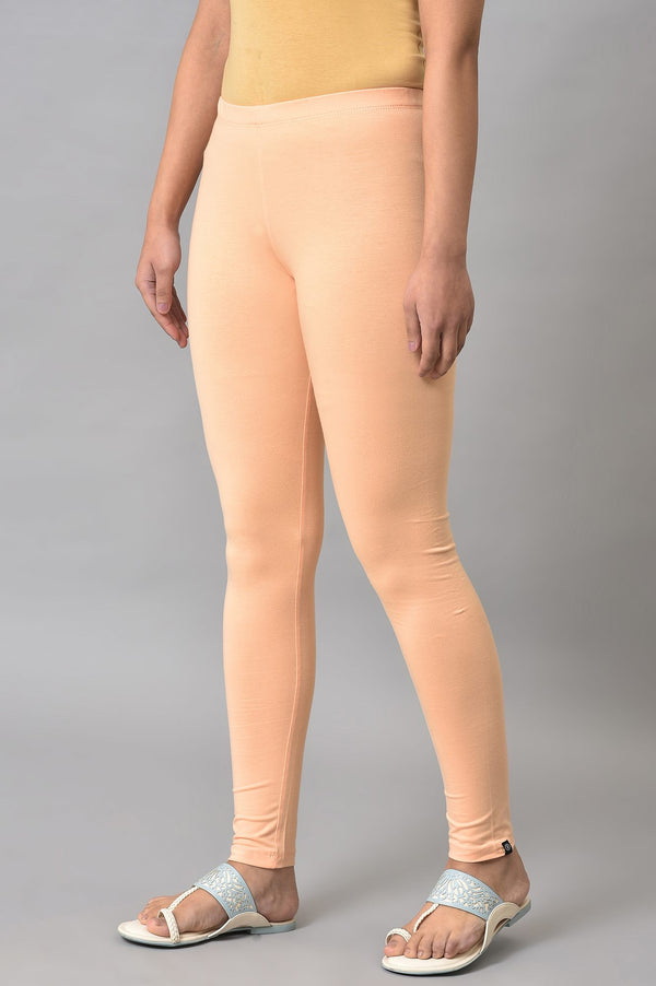Elleven Women's Orange Cotton Lycra Tights