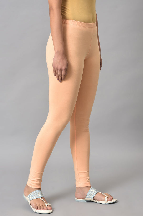 Elleven Women's Orange Cotton Lycra Tights