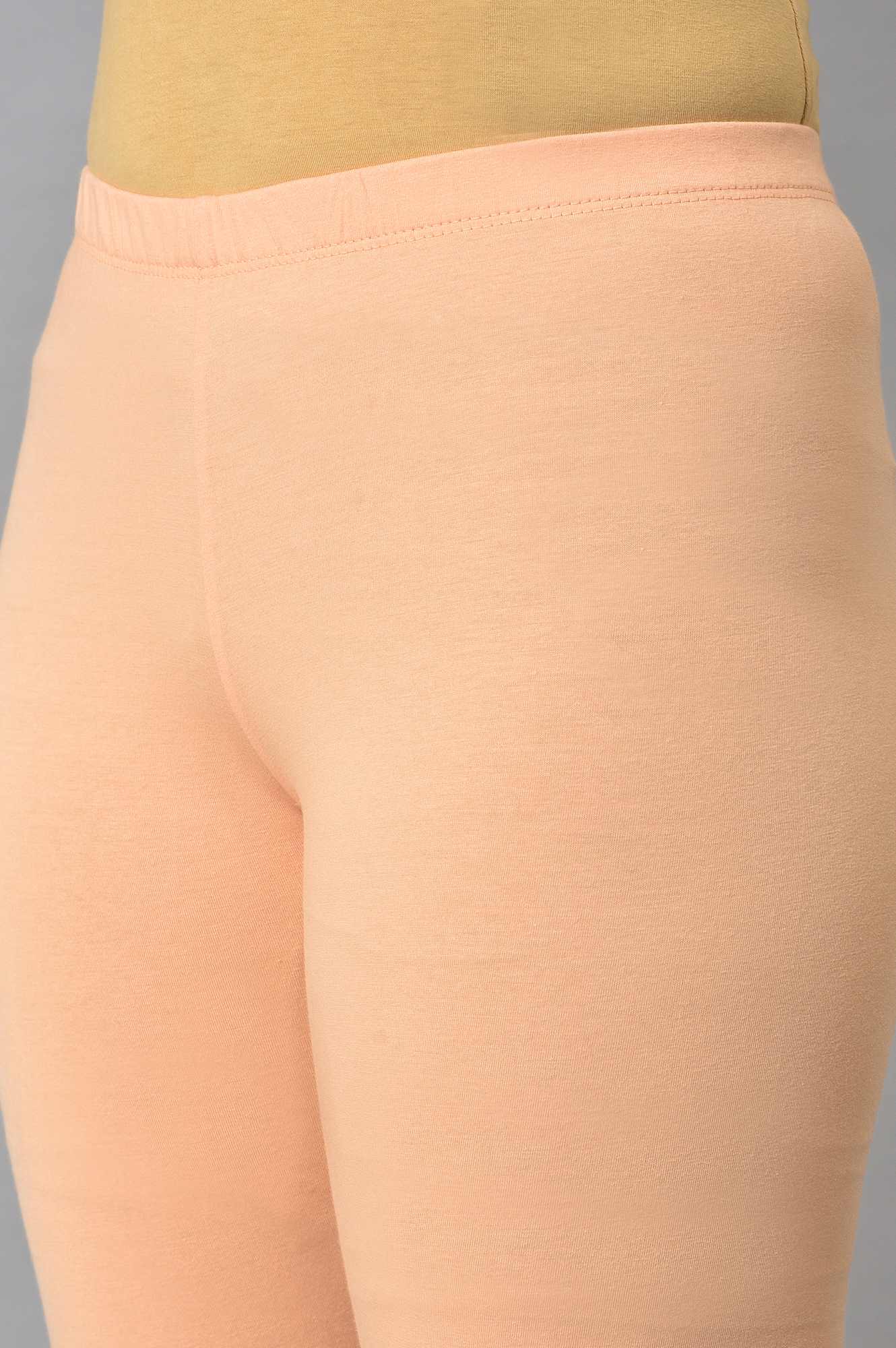 Orange Cotton Lycra Tights