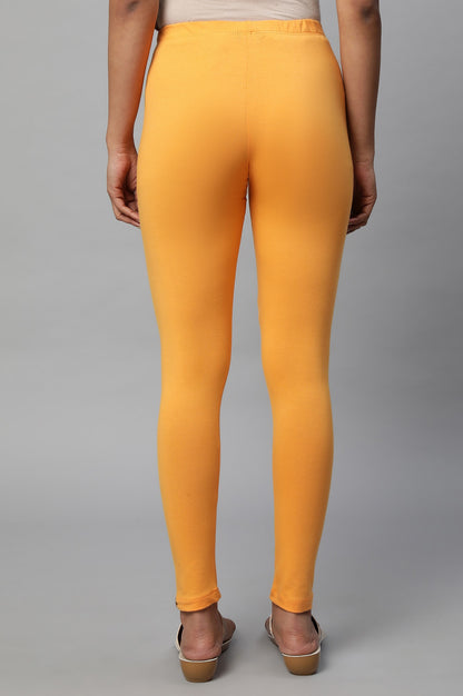 Orange Cotton Lycra Tights