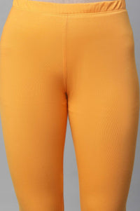 Orange Cotton Lycra Tights