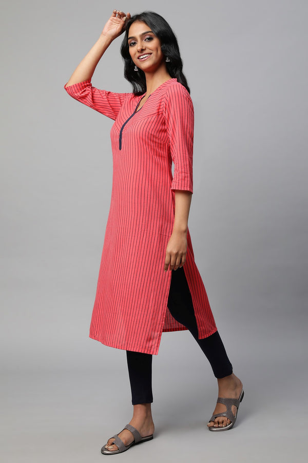 Navy Blue Solid Skinny Fit Cotton Tights With Slip On Closure