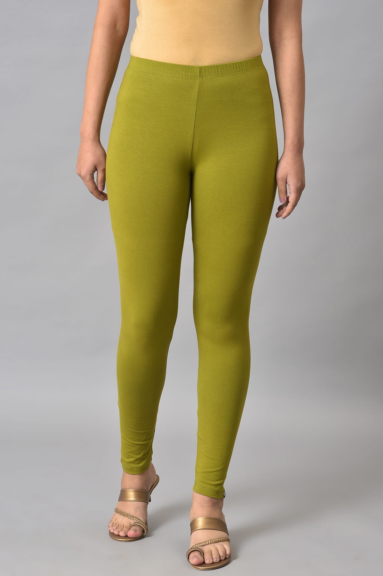 Green Cotton Lycra Tights