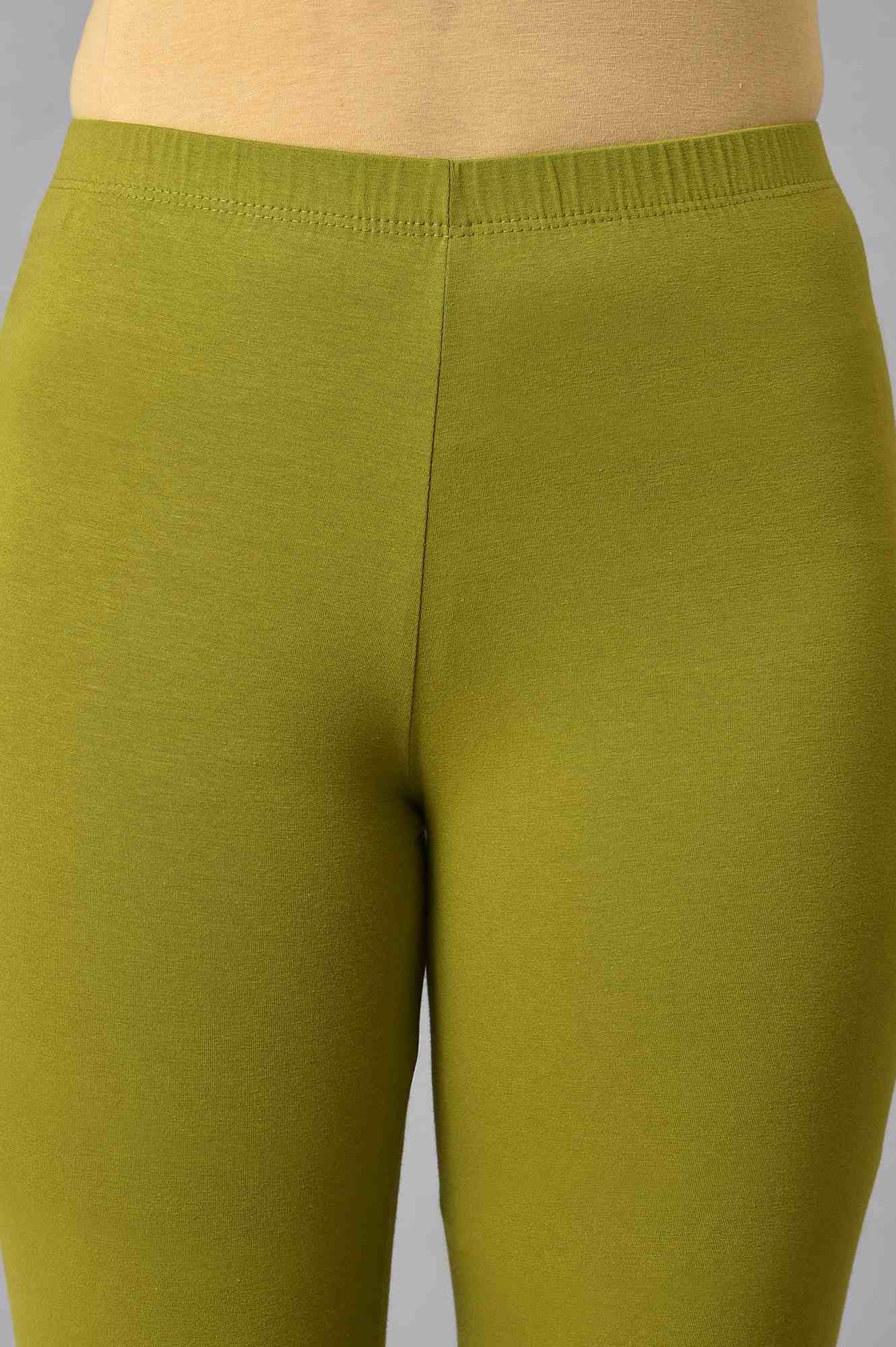 Green Cotton Lycra Tights