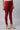 Red Cotton Lycra Cropped Tights