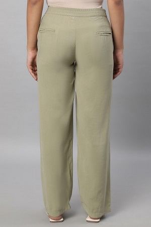 Green Parallel Fit Trouser Pants