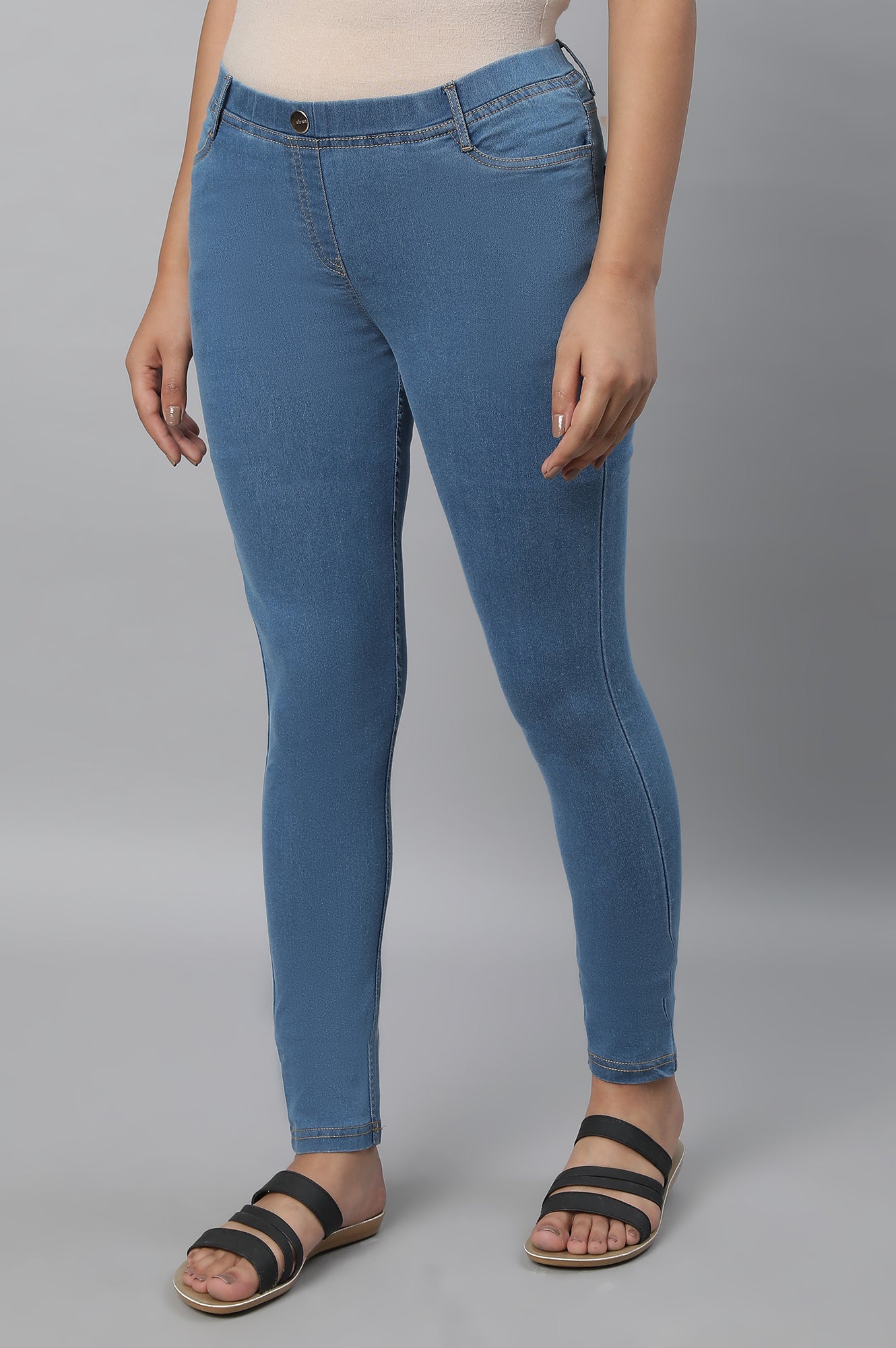 Ice Blue Denim Jeggings