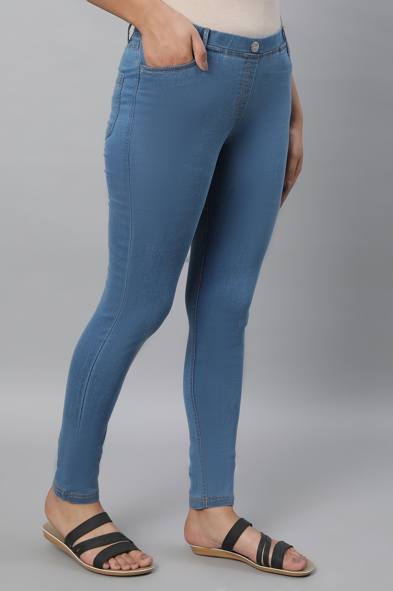 Ice Blue Denim Jeggings