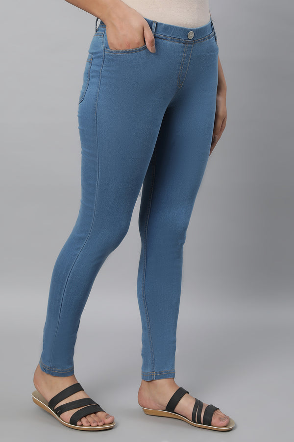 Ice Blue Denim Jeggings