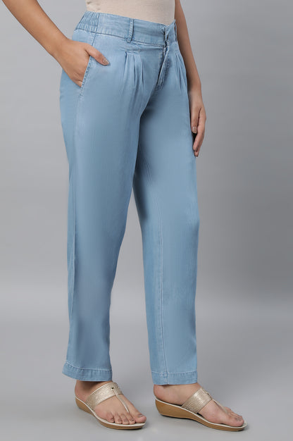 Blue Parallel Denim Pants