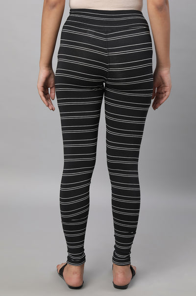 Black High Fashion Striper Tights