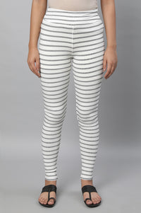 White High Fashion Striper Tights