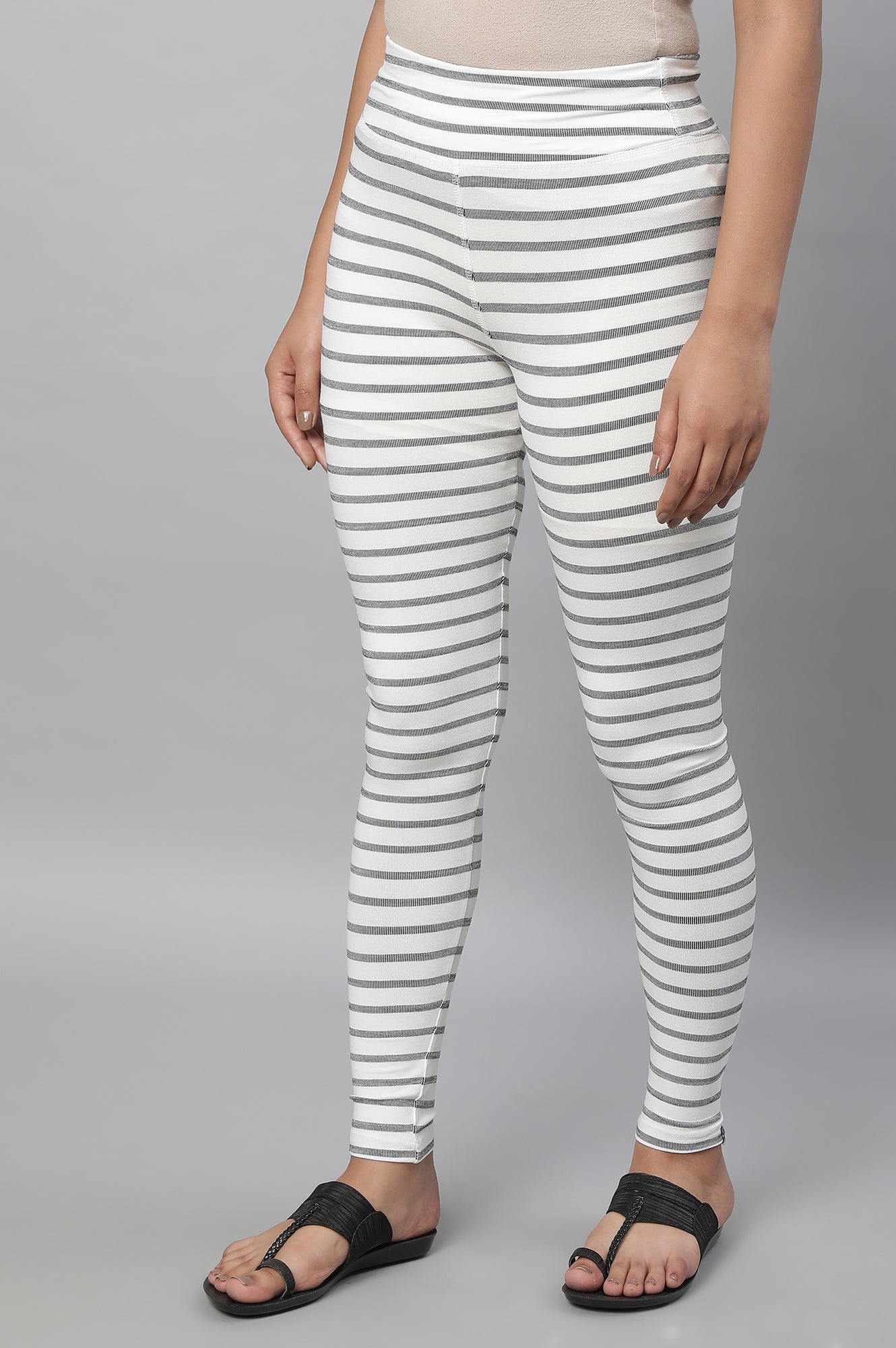 White High Fashion Striper Tights