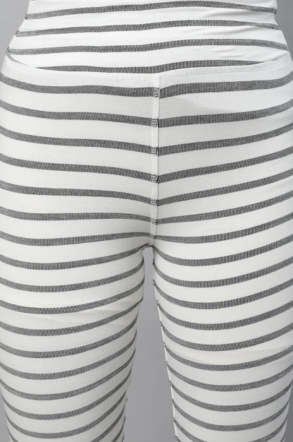 White High Fashion Striper Tights