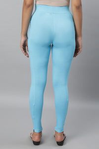 Blue Printed Yoga Tights