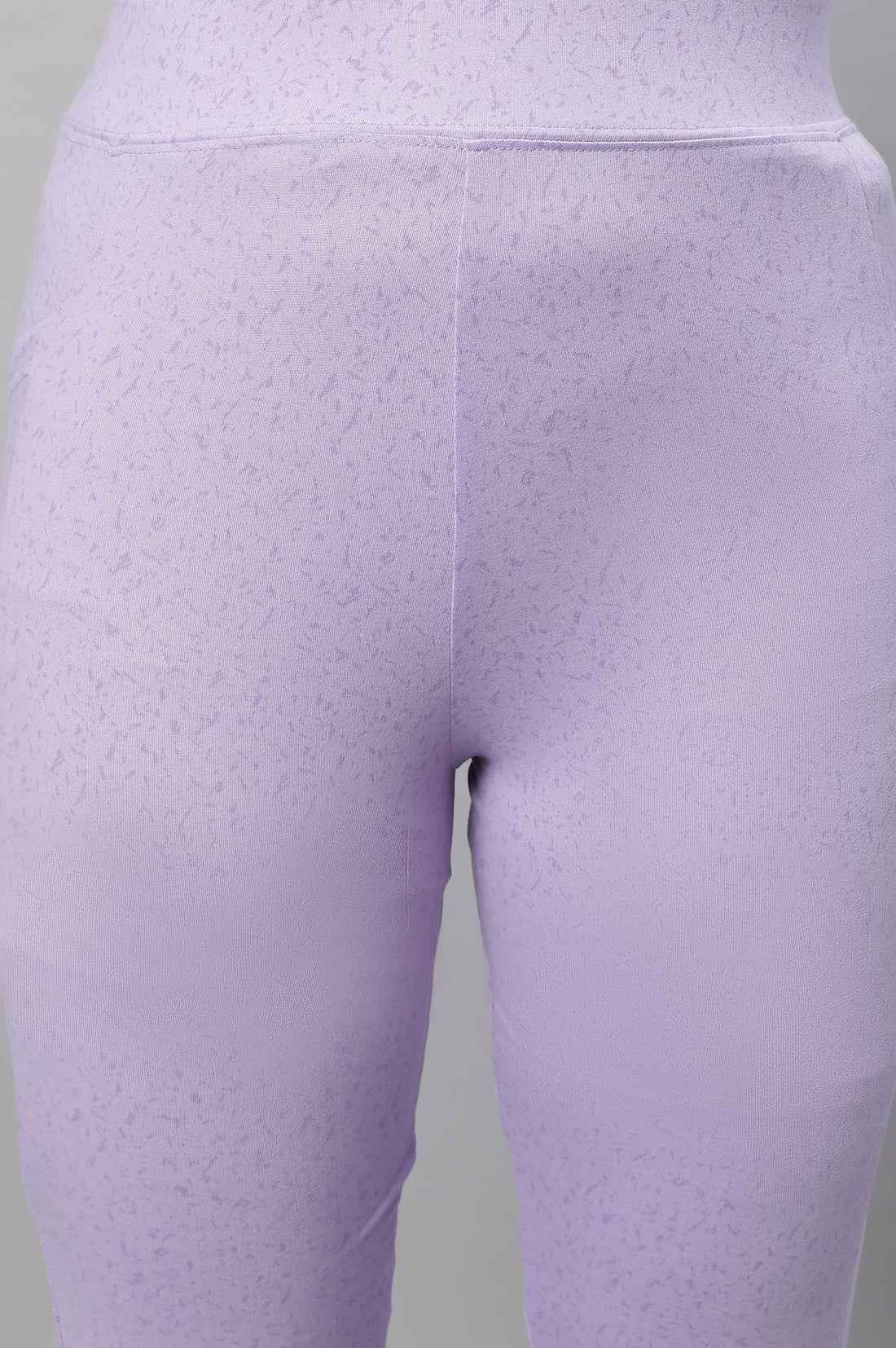 Purple Printed Skinny Fit Yoga Tights With Elasticated Waistband