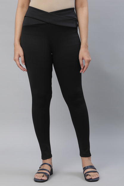 Black Solid Fashionable Yoga Tights