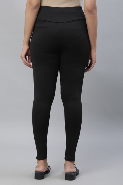 Black Solid Fashionable Yoga Tights