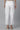 White Narrow Trousers with Buttons on Hemline