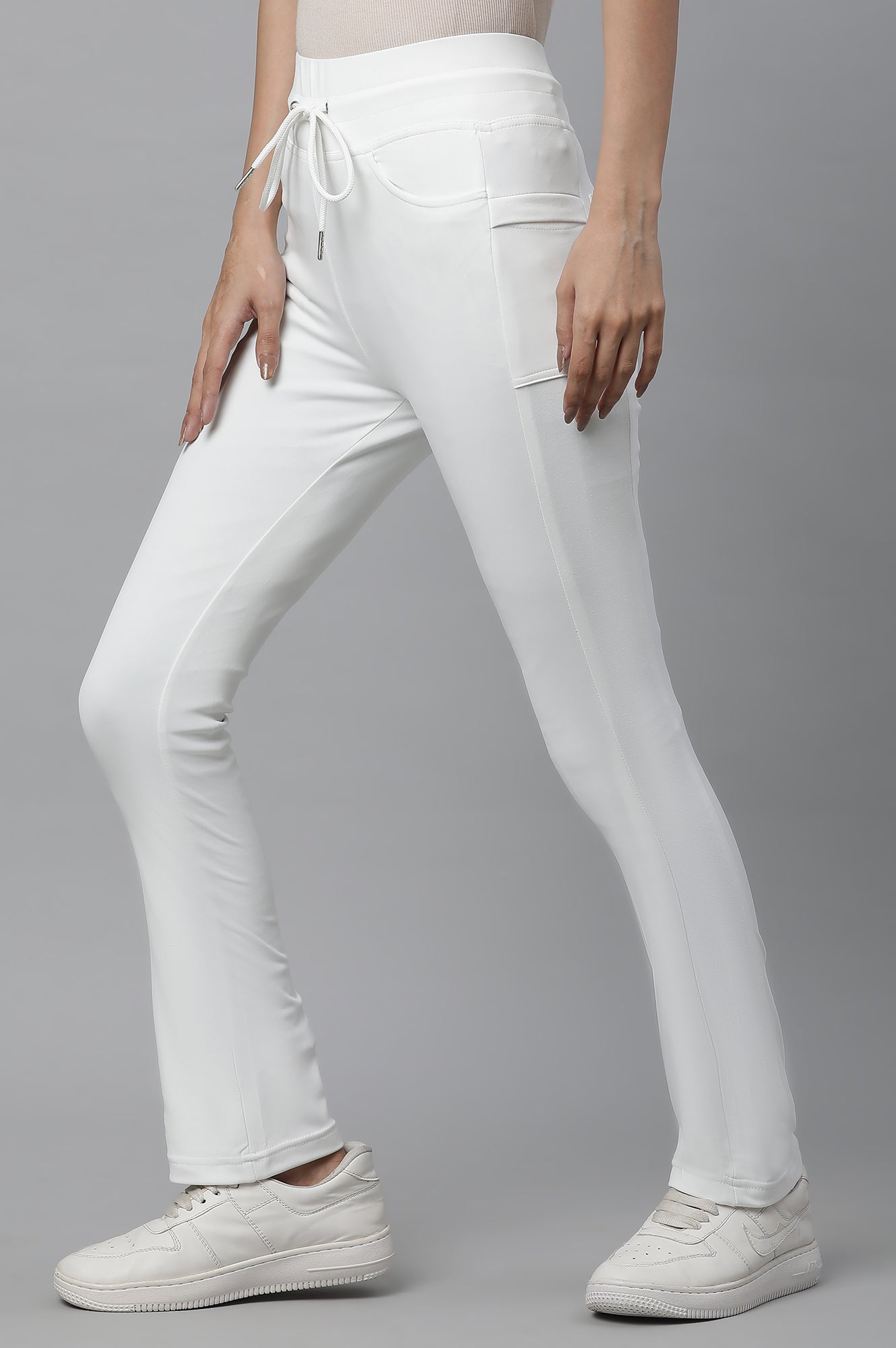 White Athleisure Style Pants