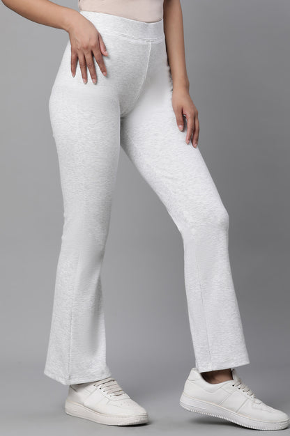 White Boot-Cut Flared Pants