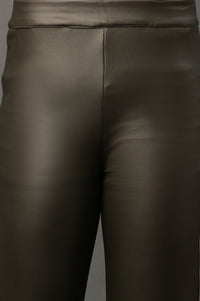 Olive Green Leather Pants