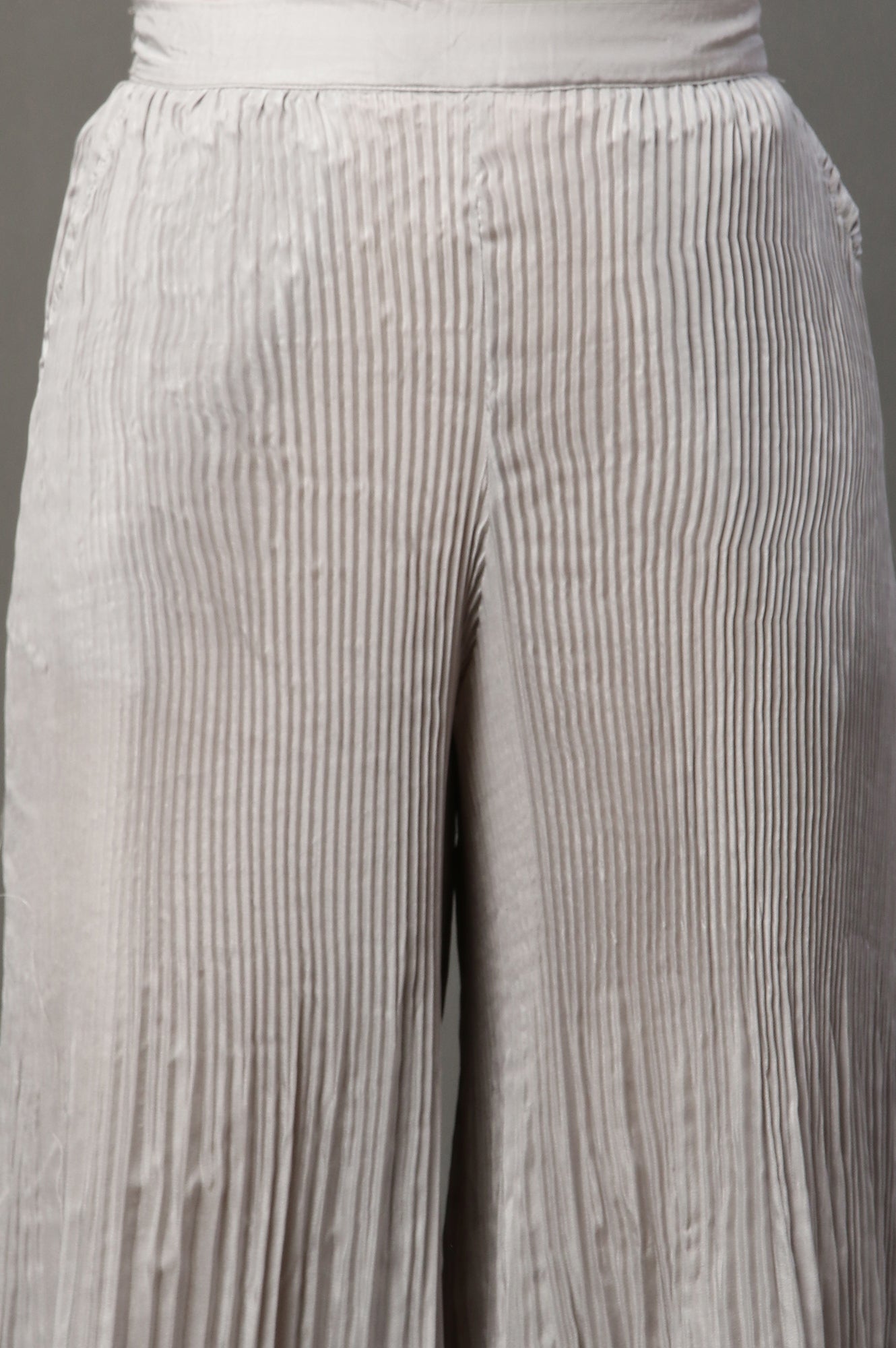 Silver Pleated Flared Sharara