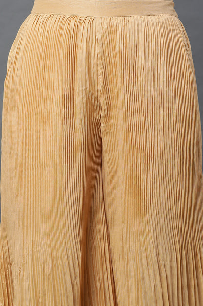 Gold Pleated Festive Sharara