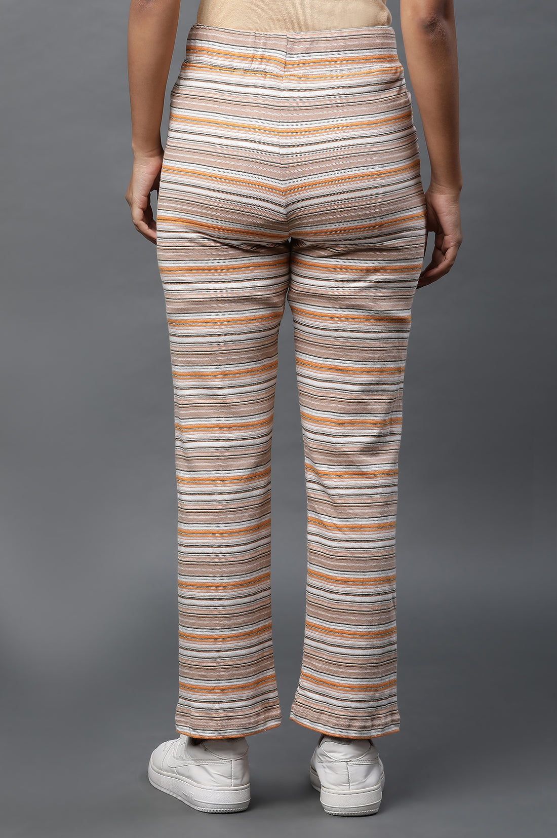 Yellow Stripe Printed Lounge Wear Pants