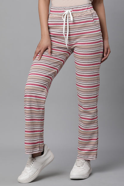 Multi-coloured Stripe Printed Lounge Wear Pants