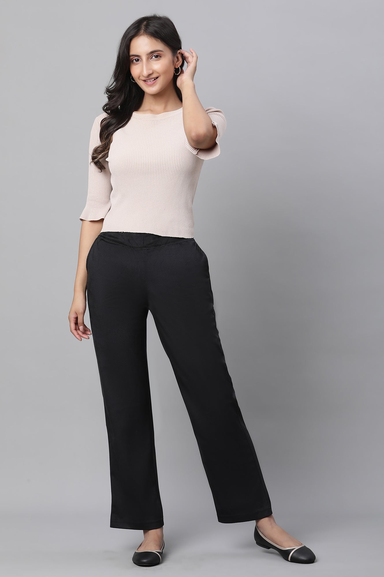 Black Velvet Straight Pants