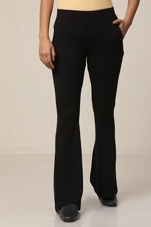 Black Boot Cut Parallel Pants