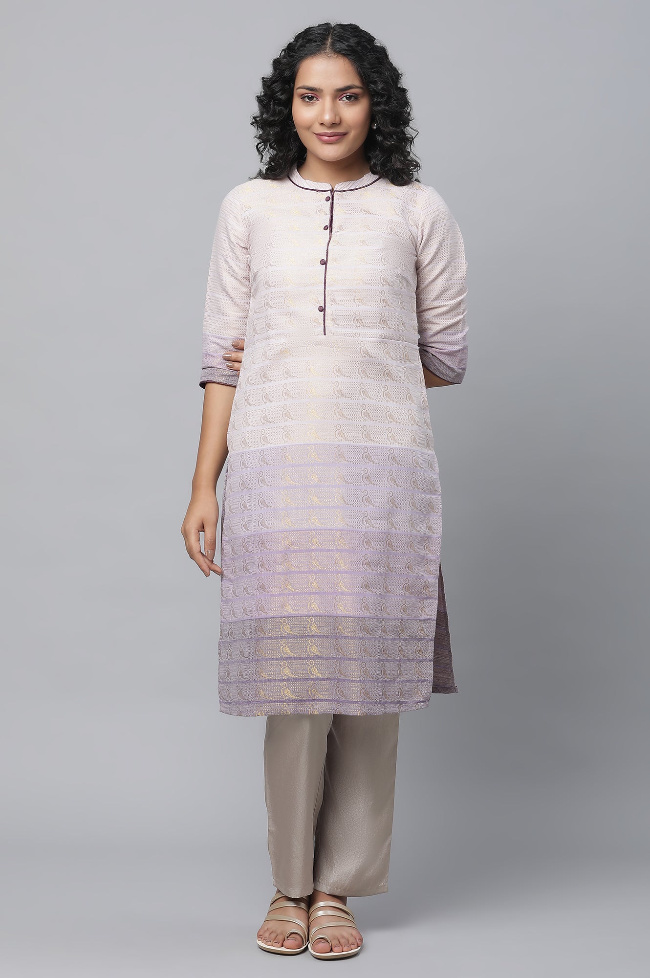 Purple Tozal Zari Dobby kurta