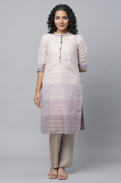 Purple Tozal Zari Dobby kurta