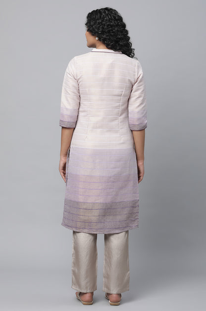 Purple Tozal Zari Dobby kurta