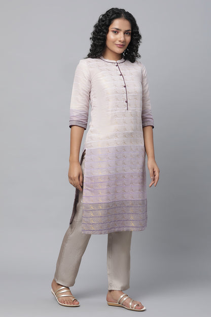 Purple Tozal Zari Dobby kurta