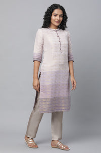Purple Tozal Zari Dobby Kurta