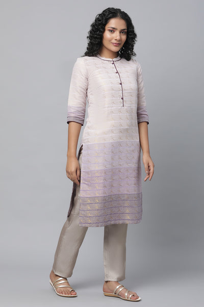 Purple Tozal Zari Dobby Kurta
